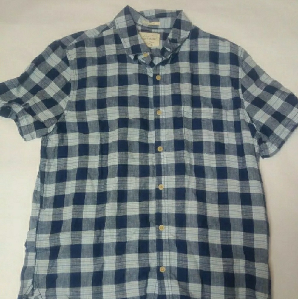 Original Lucky Brand mens M classic fit blue plaid